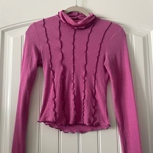 Urban outfitters out from under pink long sleeve ribbed turtleneck top